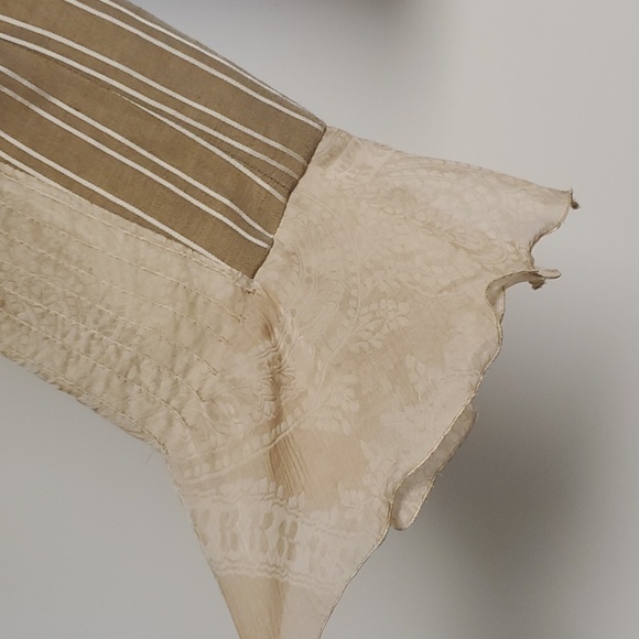 Armani Collezioni - Tan & White Pin Striped Linen & Silk Jacket Sz 14 - Picture 5 of 9